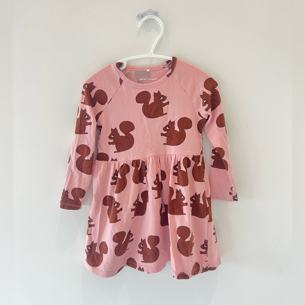 Mini Rodini squirrel dress. Size 2-3
